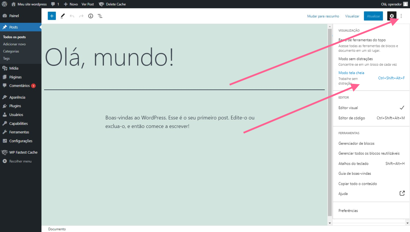 Wordpress completo aprenda a usar o editor gutenberg do wordpress passo1