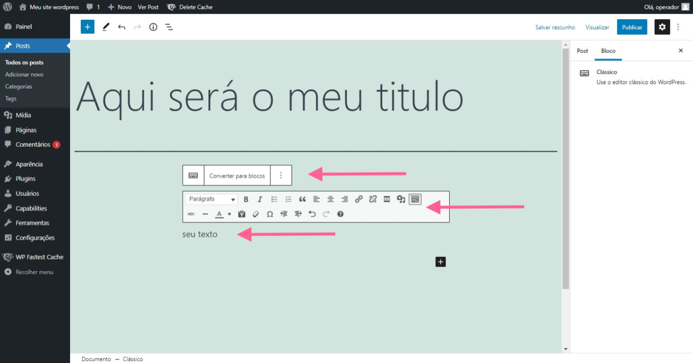 Wordpress completo aprenda a usar o editor gutenberg do wordpress passo11