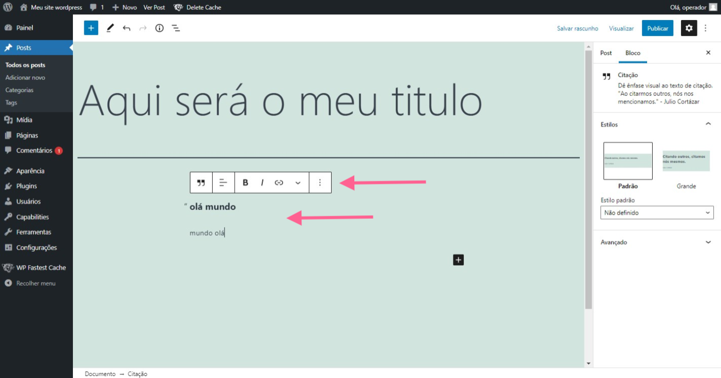 Wordpress completo aprenda a usar o editor gutenberg do wordpress passo9