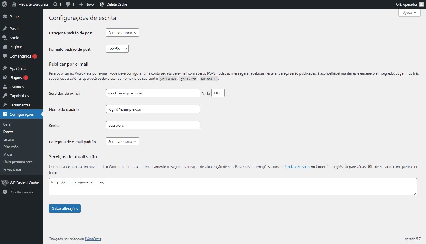 Wordpress completo configuracoes de escrita wordpress etapa1